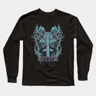 many skulls with cross Long Sleeve T-Shirt